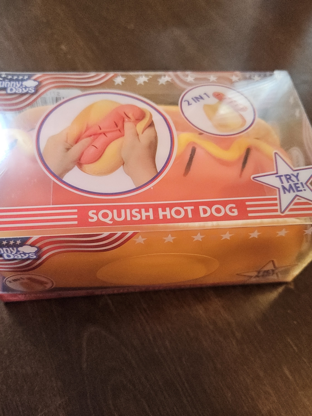 Squish Hot Dog Squeeze Toy - Orange
